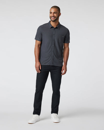 Vuori Short Sleeve Ace Button Down Men's Charcoal Shirt