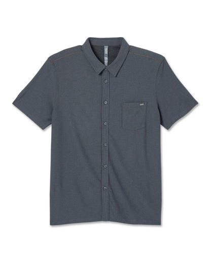 Vuori Short Sleeve Ace Button Down Men's Charcoal Shirt