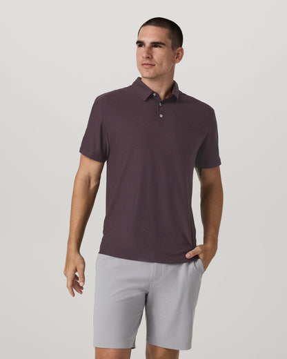 Vuori Strato Tech Polo Men's Raisin Heather Performance Shirt