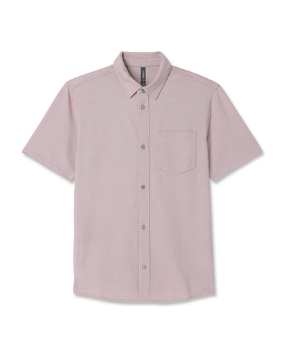 Vuori Short Sleeve Knit Oxford Button Down - Classic Fit Mauve