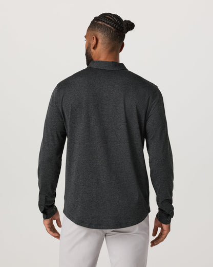 Vuori Men's Long Sleeve Ponto Button Down Charcoal Heather