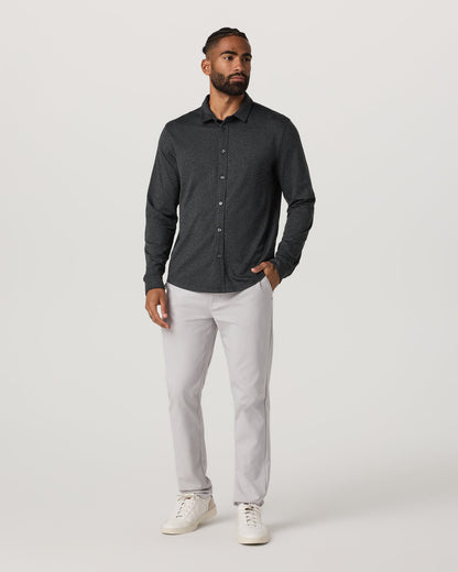 Vuori Men's Long Sleeve Ponto Button Down Charcoal Heather