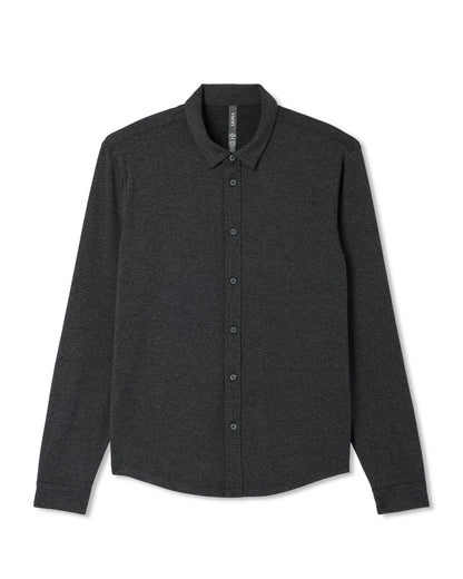 Vuori Men's Long Sleeve Ponto Button Down Charcoal Heather
