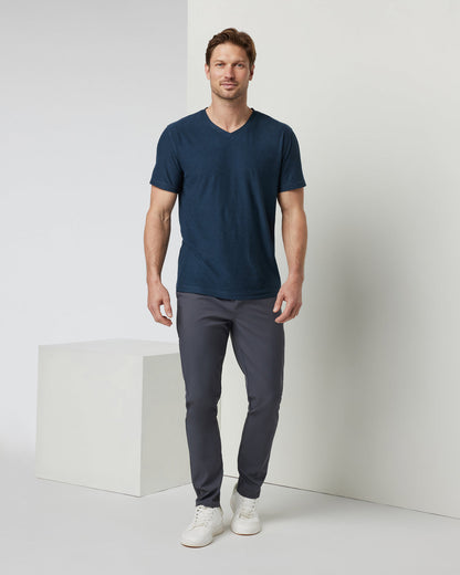Vuori Strato Tech V-Neck Men's Navy Workout Shirt