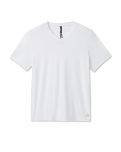 Vuori Strato Tech V-Neck Men's White Workout Shirt