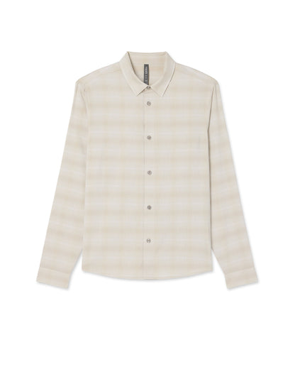 Vuori Men's Long Sleeve Plaid Button Down Shirt Sandalwood