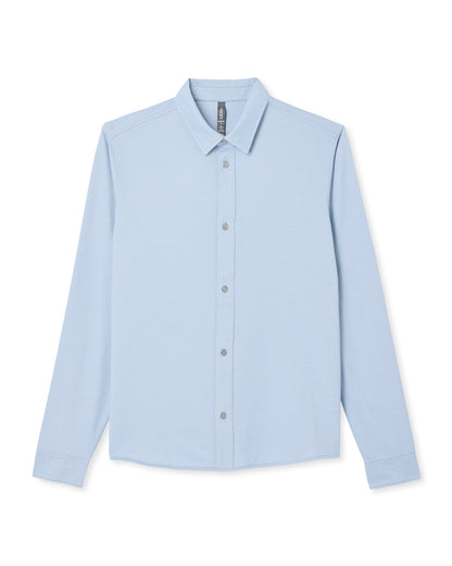 Vuori Men's Long Sleeve Knit Oxford Button Down Blue Dusk