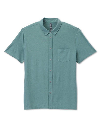 Vuori Short Sleeve Strato Button Down Bluegrass Heather