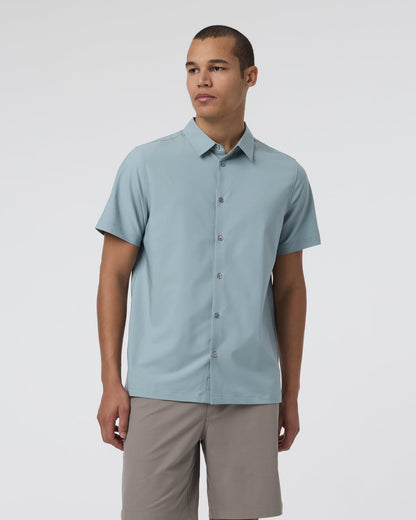 Vuori Short Sleeve Manhattan Button Down Men's Mist Shirt