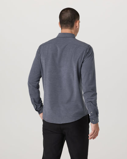 Vuori Long Sleeve Bridge Button Down Men's Moonlight Shirt