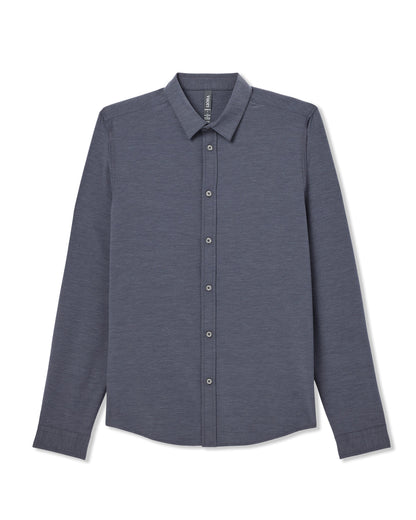 Vuori Long Sleeve Bridge Button Down Men's Moonlight Shirt