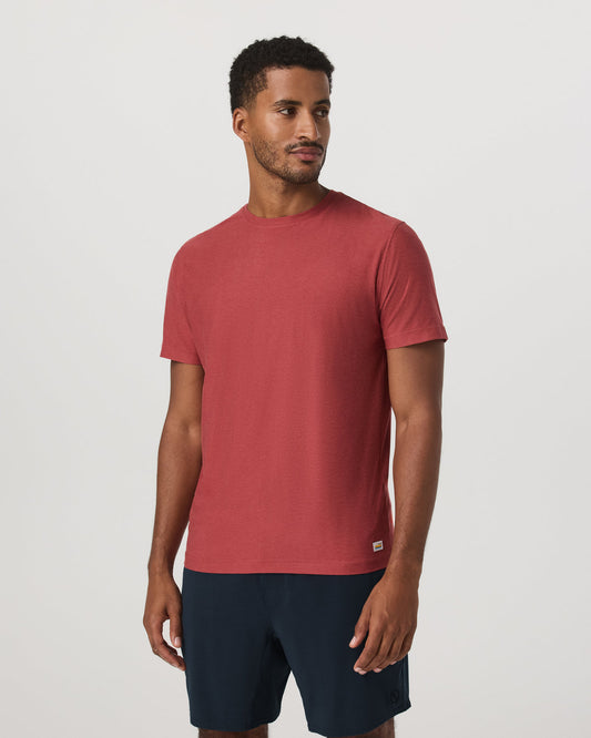 Vuori Strato Tech Tee Men's Fire Heather Performance Shirt