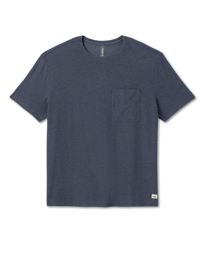Vuori Short Sleeve Strato Pocket Tee-Relaxed Fit Dark Azure Heather