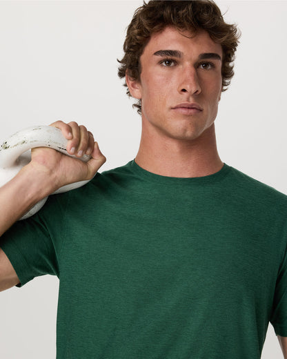 Vuori Strato Tech Tee Men's Viridian Heather Performance Shirt