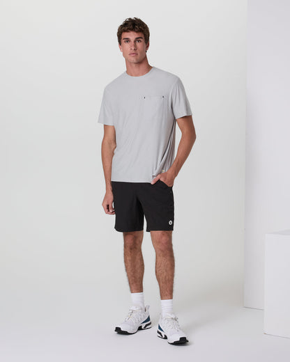 Vuori Short Sleeve Strato Pocket Tee - Relaxed Fit Platinum Heather