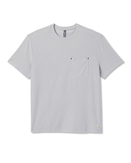 Vuori Short Sleeve Strato Pocket Tee - Relaxed Fit Platinum Heather
