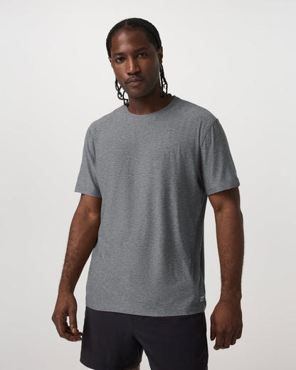 Vuori Short Sleeve Strato Tech Tee - Relaxed Fit Heather Grey