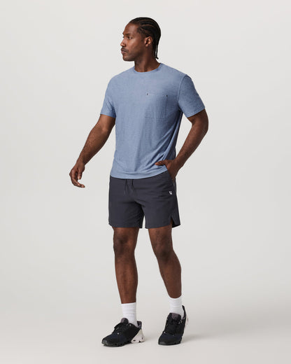Vuori Men's Short Sleeve Strato Pocket Tee - Relaxed Chambray