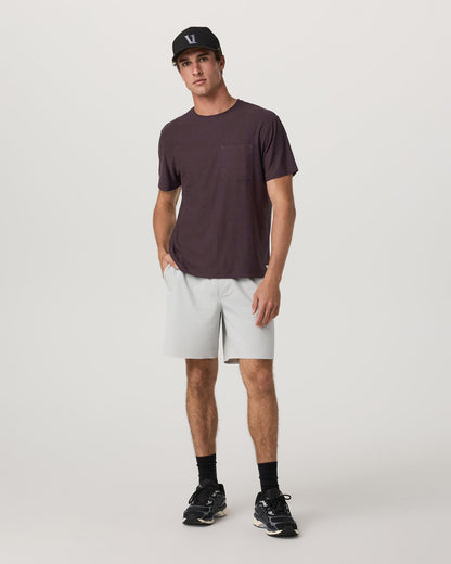Vuori Short Sleeve Strato Pocket Tee - Relaxed Fit Raisin Heather