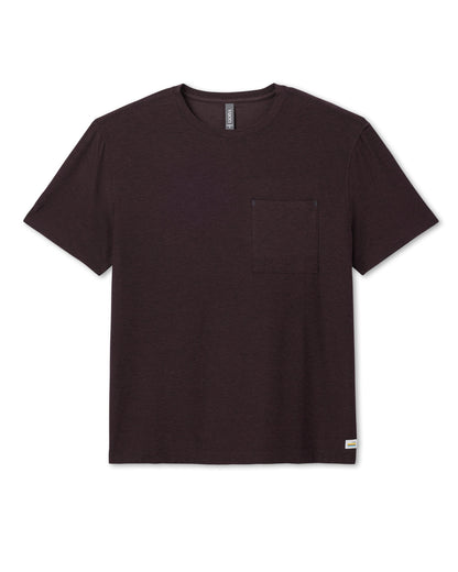 Vuori Short Sleeve Strato Pocket Tee - Relaxed Fit Raisin Heather