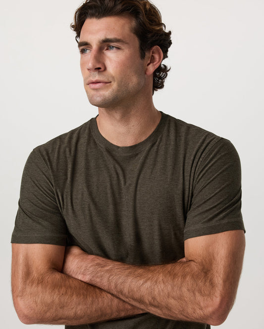 Vuori Strato Tech Tee Men's Dark Oregano Heather T-Shirt