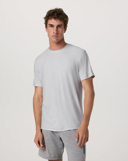 Vuori Strato Tech Tee Men's Frost Grey Workout Shirt