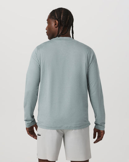 Vuori Long Sleeve Ponto Performance Tee Misty Blue Heather