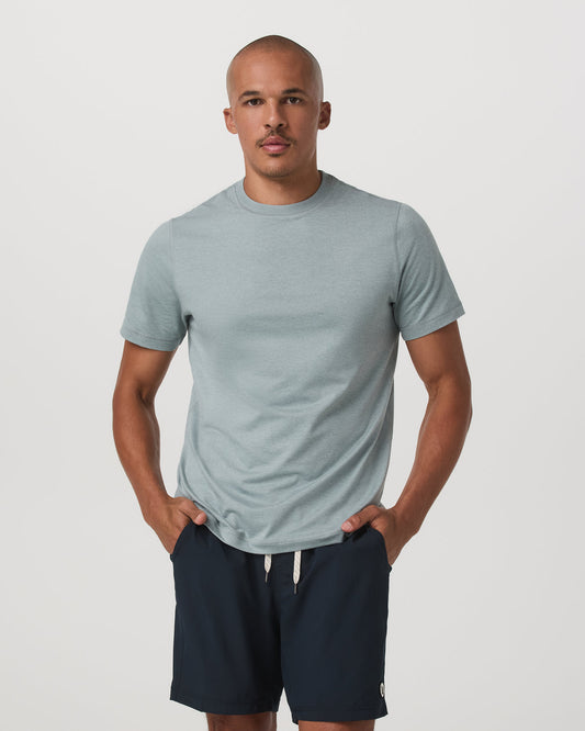 Vuori Short Sleeve Ponto Performance Tee Misty Blue Heather