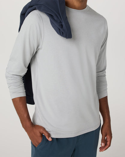 Vuori Long Sleeve Ponto Performance Tee Frost Grey Heather
