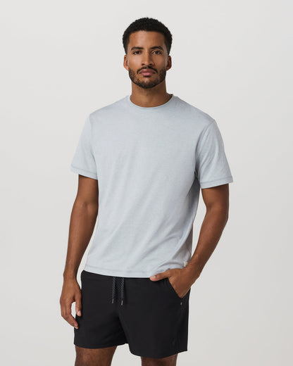Vuori Short Sleeve Ponto Tee - Relaxed Fit Harbor Grey Heather