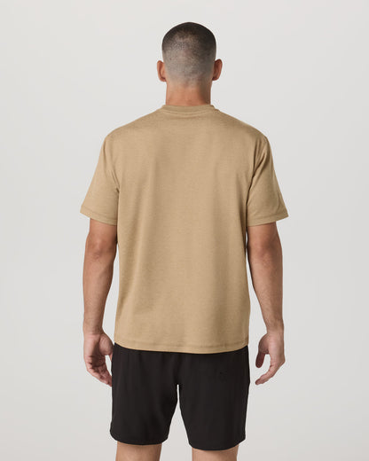 Vuori Men's Short Sleeve Ponto Tee - Relaxed Sungold Heather